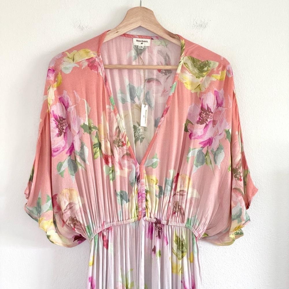 Cost Plus World Market Floral Maxi Dress - Pink and White - Picture 3 of 11